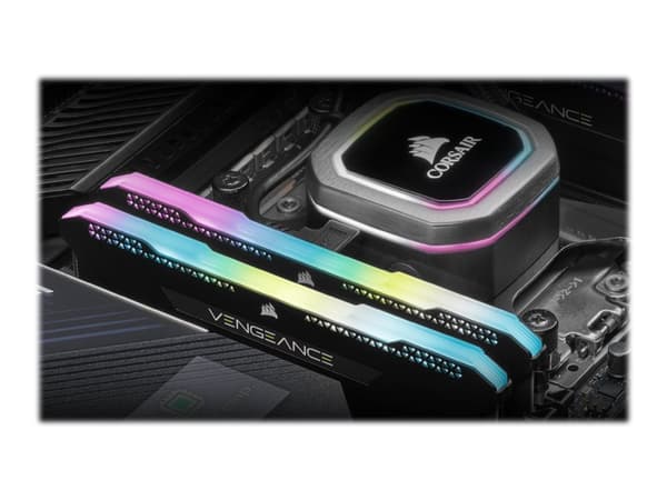 CORSAIR Vengeance RGB PRO SL - DDR4 - sett - 32 GB: 2 x 16 GB - DIMM 288-pin - 1600 MHz / PC4-25600 - CL16 - 1.35 V - ikke-bufret - ikke-ECC - svart