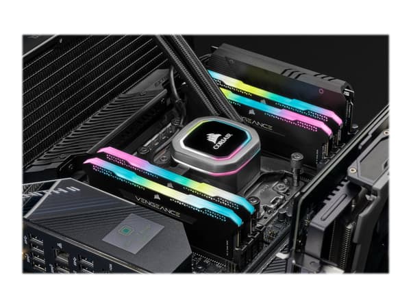 CORSAIR Vengeance RGB PRO SL - DDR4 - sett - 16 GB: 2 x 8 GB - DIMM 288-pin - 3200 MHz / PC4-25600 - CL16 - 1.35 V - ikke-bufret - ikke-ECC - svart