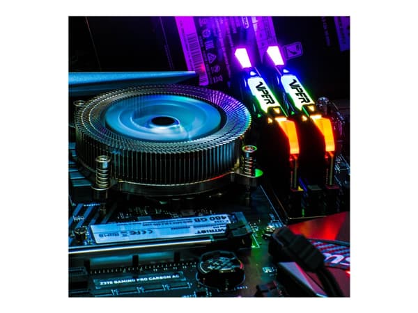 Patriot Extreme Performance Viper Steel RGB - DDR4 - sats - 64 GB: 2 x 32 GB - DIMM 288-pin - 1600 MHz / PC4-25600 - CL18 - 1.35 V - ej buffrad - ick