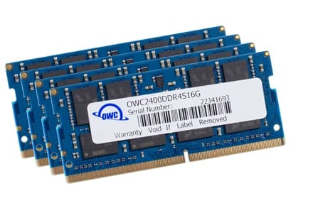 OWC OWC2400DDR4S64S, 64 GB, 4 x 16 GB, DDR4, 2400 Mhz, 260-pinners SO-DIMM