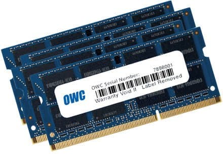 OWC 4x 8GB, 1600MHz, DDR3L, PC12800, 32 GB, 4 x 8 GB, DDR3, 1600 MHz, 204-pin SO-DIMM, Blå
