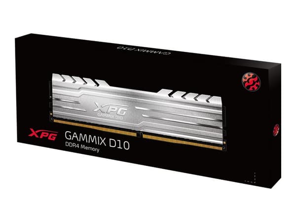 XPG GAMMIX D10 - DDR4 - sett - 16 GB: 2 x 8 GB - DIMM 288-pin - 3200 MHz / PC4-25600 - CL16 - 1.35 V - ikke-bufret - ikke-ECC - svart
