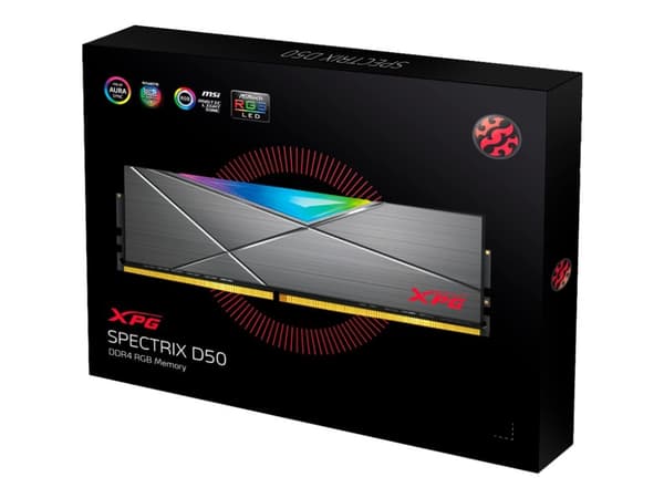 XPG SPECTRIX D50 - DDR4 - modul - 8 GB - DIMM 288-PIN - 3200 MHz / PC4-25600 - CL16 - 1,35 V - ikke bufferet - ikke-ECC - tungstengrå