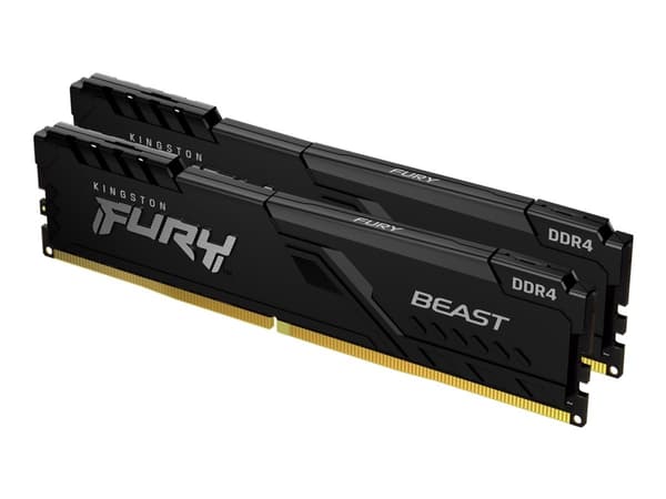 Kingston FURY Beast - DDR4 - sats - 64 GB: 2 x 32 GB - DIMM 288-pin - 3200 MT/s / PC4-25600 - CL16 - 1.35 V - ej buffrad - icke ECC - svart