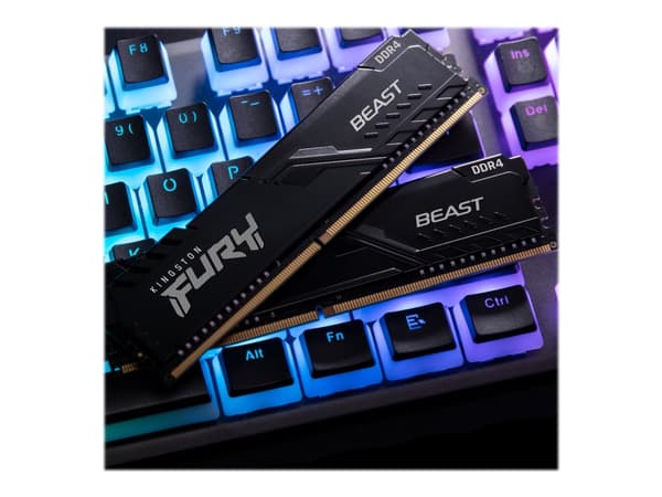Kingston FURY Beast - DDR4 - sarja - 16 Gt: 2 x 8 Gt - DIMM 288-PIN - 3200 MHz / PC4-25600 - CL16 - 1,35 V - puskuroimaton - ei-ECC - musta