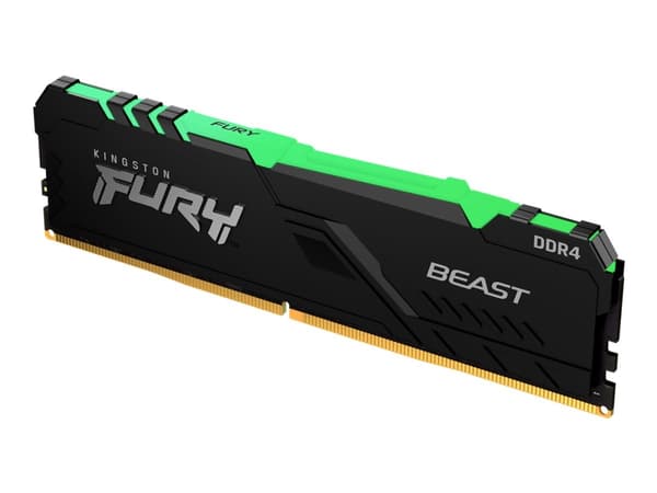 Kingston FURY Beast RGB - DDR4 - sett - 64 GB: 2 x 32 GB - DIMM 288-pin - 3000 MHz / PC4-24000 - CL16 - 1.35 V - ikke-bufret - ikke-ECC - svart