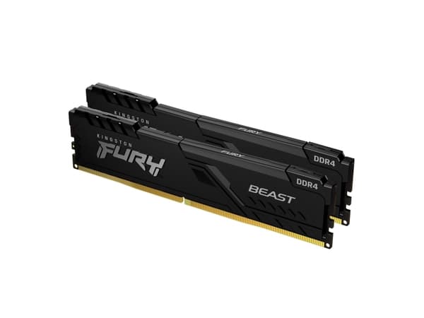 Kingston FURY Beast - DDR4 - sats - 32 GB: 2 x 16 GB - DIMM 288-pin - 1600 MHz / PC4-25600 - CL16 - 1.35 V - ej buffrad - icke ECC - svart