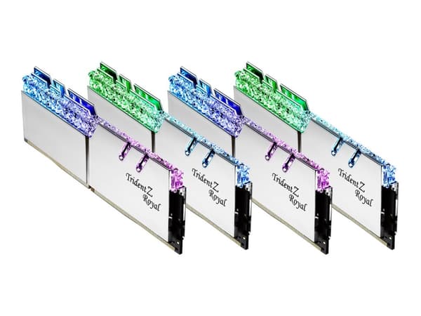 G.Skill Trident Z Royal Series - DDR4 - sett - 128 GB: 8 x 16 GB - DIMM 288-pin - 3600 MHz / PC4-28800 - CL14 - 1.45 V - ikke-bufret - ikke-ECC - søl