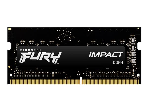 Kingston FURY Impact - DDR4 - sats - 16 GB: 2 x 8 GB - SO DIMM 260-pin - 1600 MHz / PC4-25600 - CL20 - 1.2 V - ej buffrad - icke ECC - svart