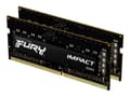 Miniatyrbild 1 av 5: Kingston FURY Impact - DDR4 - sats - 16 GB: 2 x 8 GB - SO DIMM 260-pin - 1600 MHz / PC4-25600 - CL20 - 1.2 V - ej buffrad - icke ECC - svart