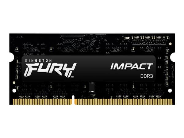 Kingston FURY Impact - DDR3L - modul - 4 GB - SO DIMM 204-pin - 1600 MHz / PC3L-12800 - CL9 - 1.35 / 1.5 V - ikke-bufret - ikke-ECC - svart