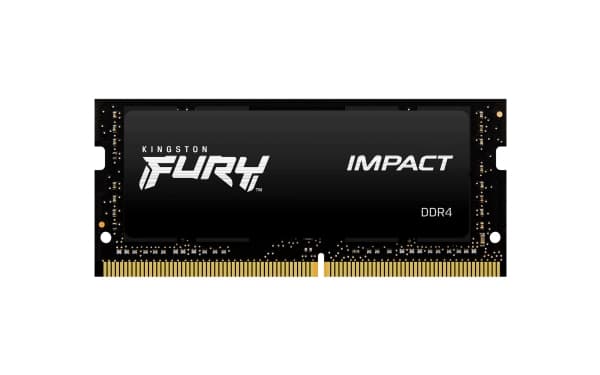 Kingston FURY Impact - DDR4 - modul - 8 GB - SO DIMM 260-pin - 3200 MHz / PC4-25600 - CL20 - 1.2 V - ikke-bufret - ikke-ECC - svart