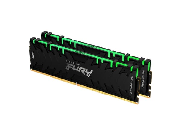 Kingston FURY Renegade RGB - DDR4 - sett - 16 GB: 2 x 8 GB - DIMM 288-pin - 1600 MHz / PC4-25600 - CL16 - 1.35 V - ikke-bufret - ikke-ECC - svart