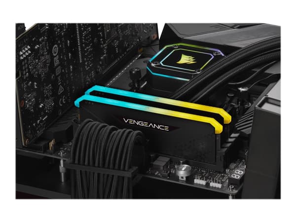 CORSAIR Vengeance RGB RS - DDR4 - sett - 16 GB: 2 x 8 GB - DIMM 288-pin - 1800 MHz / PC4-28800 - CL18 - 1.35 V - ikke-bufret - ikke-ECC - svart