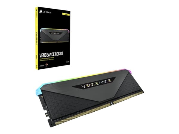 CORSAIR Vengeance RGB RT - DDR4 - sett - 64 GB: 2 x 32 GB - DIMM 288-pin - 3600 MHz / PC4-28800 - CL18 - 1.35 V - ikke-bufret - ikke-ECC - svart
