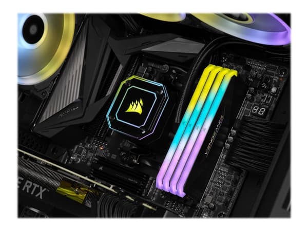 CORSAIR Vengeance RGB RT - DDR4 - sett - 64 GB: 2 x 32 GB - DIMM 288-pin - 3600 MHz / PC4-28800 - CL18 - 1.35 V - ikke-bufret - ikke-ECC - svart