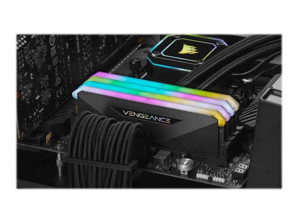 CORSAIR Vengeance RGB RT - DDR4 - sett - 64 GB: 2 x 32 GB - DIMM 288-pin - 3600 MHz / PC4-28800 - CL18 - 1.35 V - ikke-bufret - ikke-ECC - svart