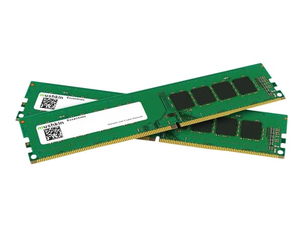 Mushkin Essentials - DDR4 - sett - 64 GB: 2 x 32 GB - DIMM 288-pin - 2933 MHz / PC4-23400 - CL21 - 1.2 V - ikke-bufret - ikke-ECC