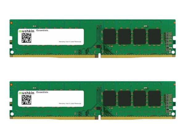 Mushkin Essentials - DDR4 - sett - 64 GB: 2 x 32 GB - DIMM 288-pin - 2933 MHz / PC4-23400 - CL21 - 1.2 V - ikke-bufret - ikke-ECC