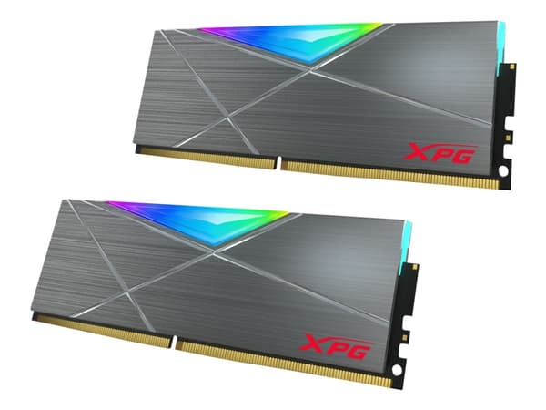 XPG SPECTRIX D50 - DDR4 - sett - 16 GB: 2 x 8 GB - DIMM 288-pin - 3600 MHz / PC4-28800 - CL18 - 1.35 V - ikke-bufret - ikke-ECC - wolframgrå