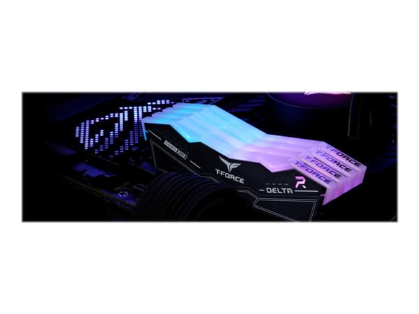 T-Force DELTA RGB - DDR5 - sett - 32 GB: 2 x 16 GB - DIMM 288-pin - 6400 MHz / PC5-51200 - CL40 - 1.35 V - ikke-bufret - on-die ECC - svart