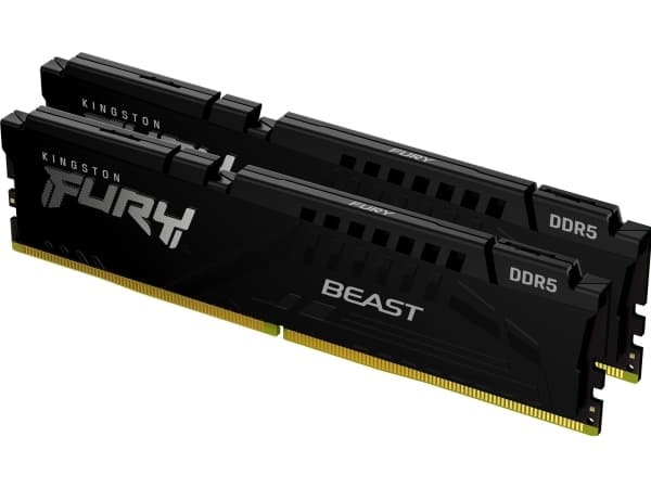Kingston FURY Beast - DDR5 - sett - 64 GB: 2 x 32 GB - DIMM 288-pin - 5200 MHz / PC5-41600 - CL38 - 1.25 V - ikke-bufret - on-die ECC