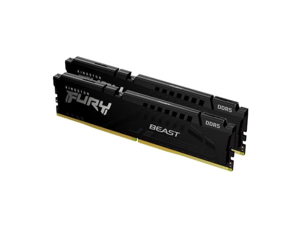 Kingston FURY Beast - DDR5 - sett - 64 GB: 2 x 32 GB - DIMM 288-pin - 5200 MHz / PC5-41600 - CL38 - 1.25 V - ikke-bufret - on-die ECC