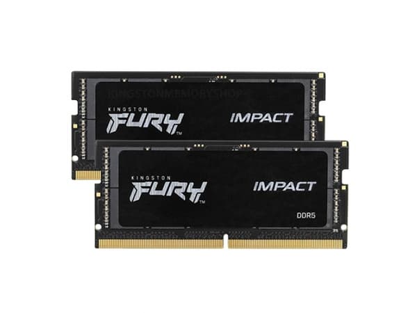Kingston Technology FURY 64GB 4800MT/s DDR5 CL38 SODIMM (Kit of 2) Impact, 64 GB, 2 x 32 GB, DDR5, 262-pin SO-DIMM