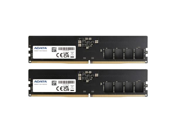 ADATA - DDR5 - sett - 16 GB: 2 x 8 GB - DIMM 288-pin - 4800 MHz / PC5-38400 - CL40 - 1.1 V - ikke-bufret - on-die ECC - svart