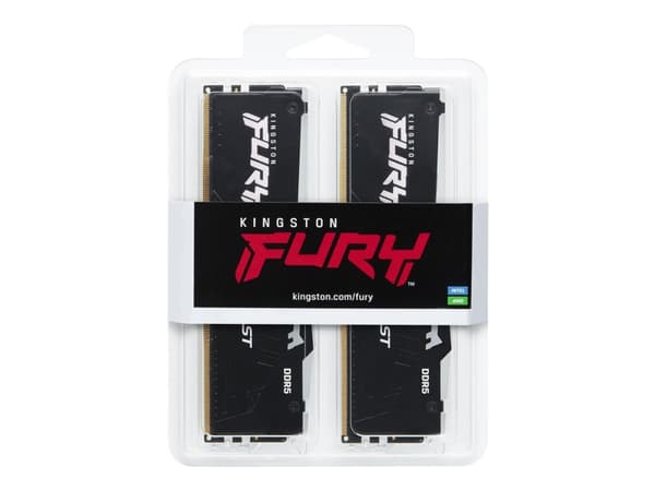 Kingston FURY Beast RGB - DDR5 - sats - 32 GB: 2 x 16 GB - DIMM 288-pin - 2600 MHz / PC5-41600 - CL40 - 1.25 V - ej buffrad - on-die ECC