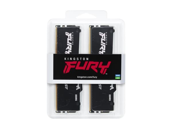 Kingston FURY Beast RGB - DDR5 - sats - 32 GB: 2 x 16 GB - DIMM 288-pin - 2800 MHz / PC5-44800 - CL40 - 1.25 V - ej buffrad - on-die ECC