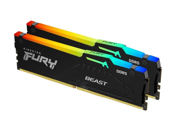 Kingston FURY Beast RGB - DDR5 - sats - 32 GB: 2 x 16 GB - DIMM 288-pin - 2800 MHz / PC5-44800 - CL40 - 1.25 V - ej buffrad - on-die ECC