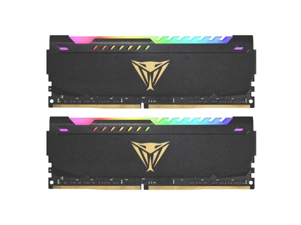 Patriot Viper Steel RGB - DDR4 - sett - 16 GB: 2 x 8 GB - DIMM 288-pin - 1800 MHz / PC4-28800 - CL18 - 1.35 V - ikke-bufret - ikke-ECC - svart