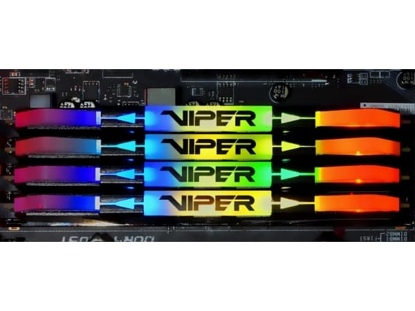 Patriot Viper Steel RGB - DDR4 - sett - 16 GB: 2 x 8 GB - DIMM 288-pin - 1600 MHz / PC4-25600 - CL16 - 1.35 V - ikke-bufret - ikke-ECC - svart
