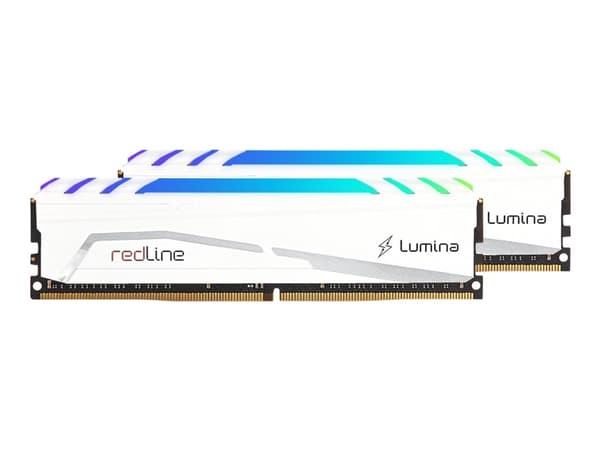 Mushkin Redline Lumina - DDR4 - sett - 16 GB: 2 x 8 GB - DIMM 288-pin - 3600 MHz / PC4-28800 - CL14 - 1.5 V - ikke-bufret - ikke-ECC - hvit