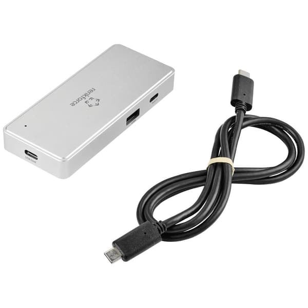 Renkforce RF-PCR-400 Extern minneskortläsare/hub USB-C® (USB 3.2 Gen 1), USB-A Silver