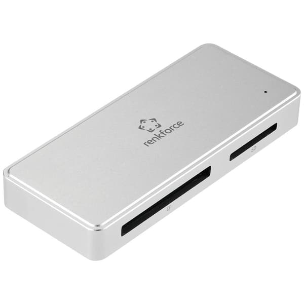 Renkforce RF-PCR-400 Extern minneskortläsare/hub USB-C® (USB 3.2 Gen 1), USB-A Silver