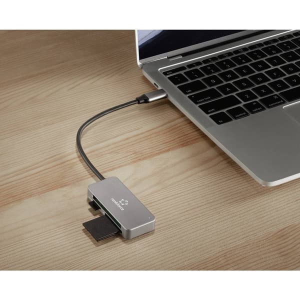 Renkforce RF-PCR-210 Extern minneskortläsare USB-C® (USB 3.2 Gen 1) Silver