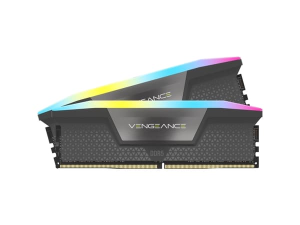 CORSAIR Vengeance RGB - DDR5 - sett - 32 GB: 2 x 16 GB - DIMM 288-pin - 5600 MHz / PC5-44800 - CL36 - 1.25 V - on-die ECC - kjølig grå
