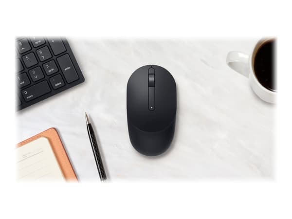 Dell MS300 - Mus - fullstorlek - höger- och vänsterhänta - optisk LED - 3 knappar - trådlös - 2.4 GHz - svart - detaljhandel - låda - med 3 års avanc