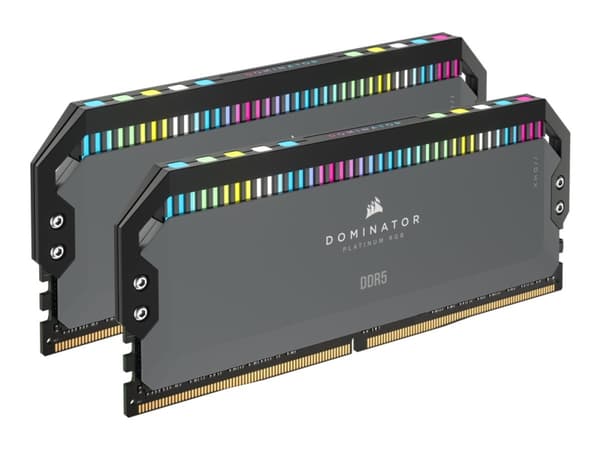 CORSAIR Dominator Platinum RGB - DDR5 - sett - 32 GB: 2 x 16 GB - DIMM 288-pin - 5200 MHz / PC5-41600 - CL40 - 1.25 V - kjølig grå