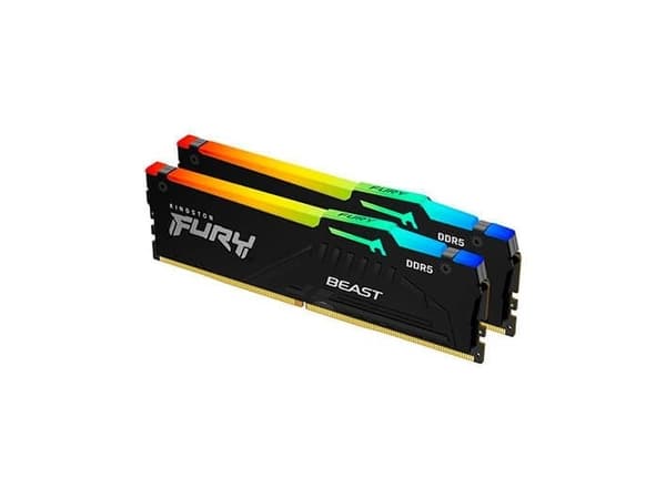 Kingston FURY Beast RGB - DDR5 - sats - 32 GB: 2 x 16 GB - DIMM 288-pin - 2600 MHz / PC5-41600 - CL36 - 1.25 V - ej buffrad - on-die ECC - svart