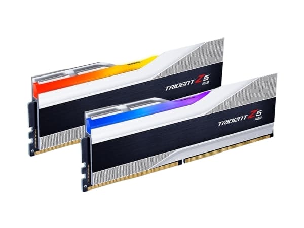 G.Skill Trident Z5 RGB - DDR5 - sett - 32 GB: 2 x 16 GB - DIMM 288-pin - 8000 MHz / PC5-64000 - CL38 - 1.45 V - ikke-bufret - ikke-ECC - metallic søl