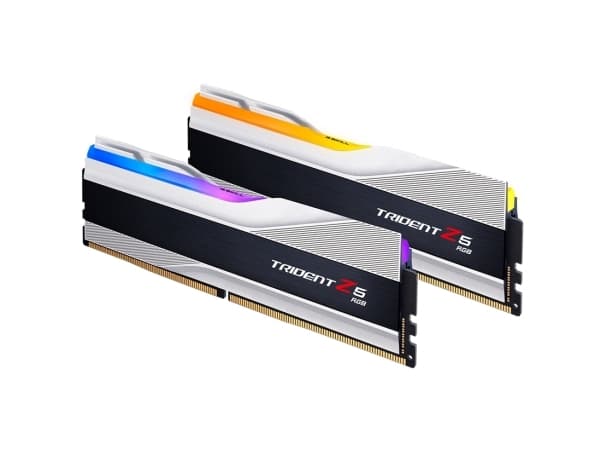 G.Skill Trident Z5 RGB - DDR5 - sett - 32 GB: 2 x 16 GB - DIMM 288-pin - 8000 MHz / PC5-64000 - CL38 - 1.45 V - ikke-bufret - ikke-ECC - metallic søl
