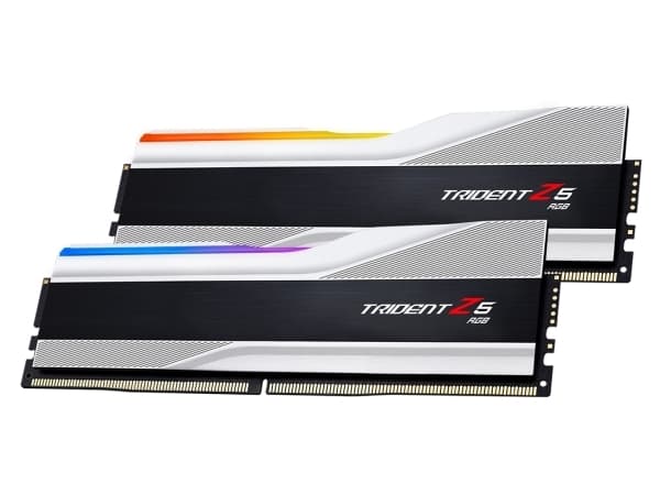 G.Skill Trident Z5 RGB - DDR5 - sett - 32 GB: 2 x 16 GB - DIMM 288-pin - 8000 MHz / PC5-64000 - CL38 - 1.45 V - ikke-bufret - ikke-ECC - metallic søl