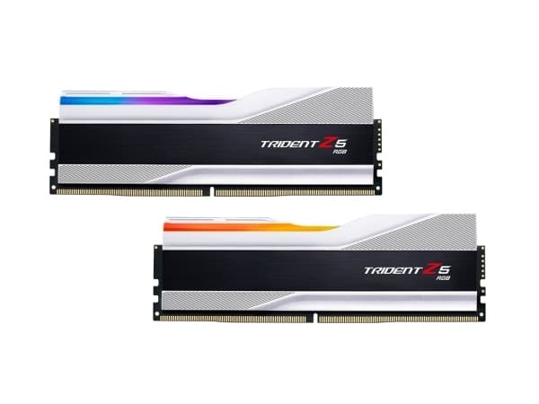 G.Skill Trident Z5 RGB - DDR5 - sett - 32 GB: 2 x 16 GB - DIMM 288-pin - 8000 MHz / PC5-64000 - CL38 - 1.45 V - ikke-bufret - ikke-ECC - metallic søl