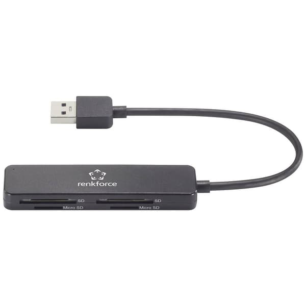 Renkforce RF-PCR-220 Extern minneskortläsare USB 3.2 Gen 1 Svart