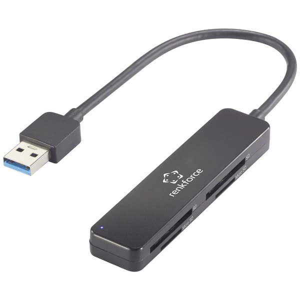 Renkforce RF-PCR-220 Extern minneskortläsare USB 3.2 Gen 1 Svart
