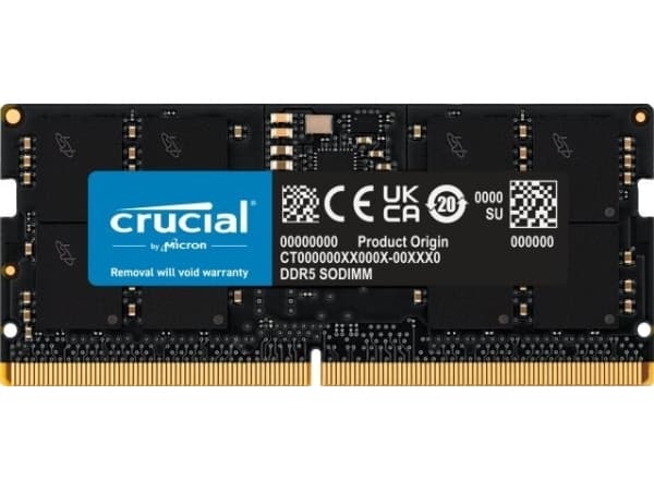Crucial 16 GB DDR5-5200 SODIMM CL42 (16 Gbit)