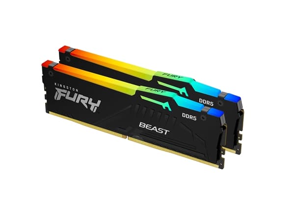 Kingston FURY Beast RGB - DDR5 - sats - 16 GB: 2 x 8 GB - DIMM 288-pin - 2800 MHz / PC5-44800 - CL36 - 1.25 V - ej buffrad - on-die ECC - svart